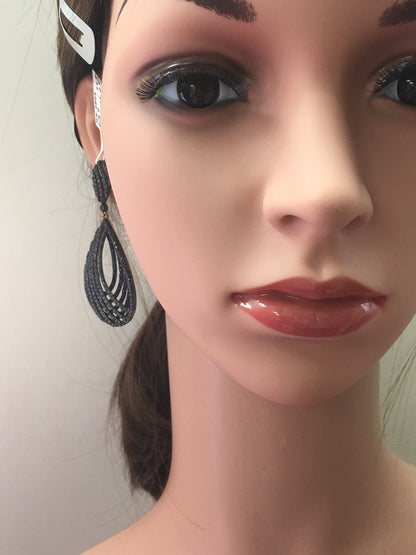 Large Oval Drop Open Earrings