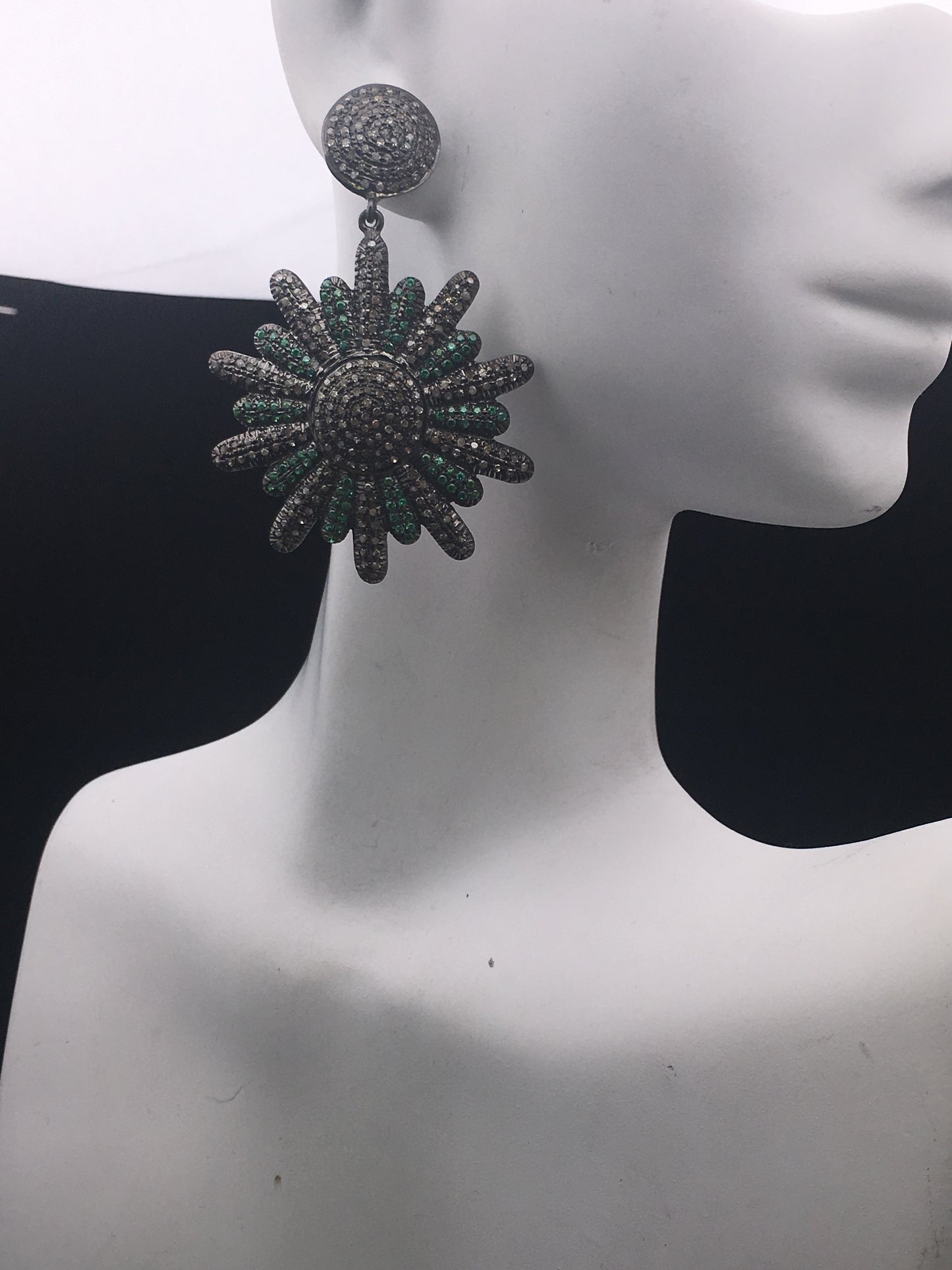 Diamond and Tsvorite Earrings