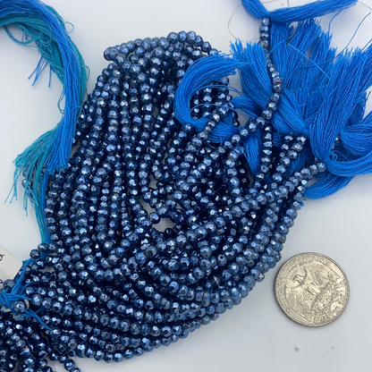 Pyrite Coated Beads Facetted 3-4mm