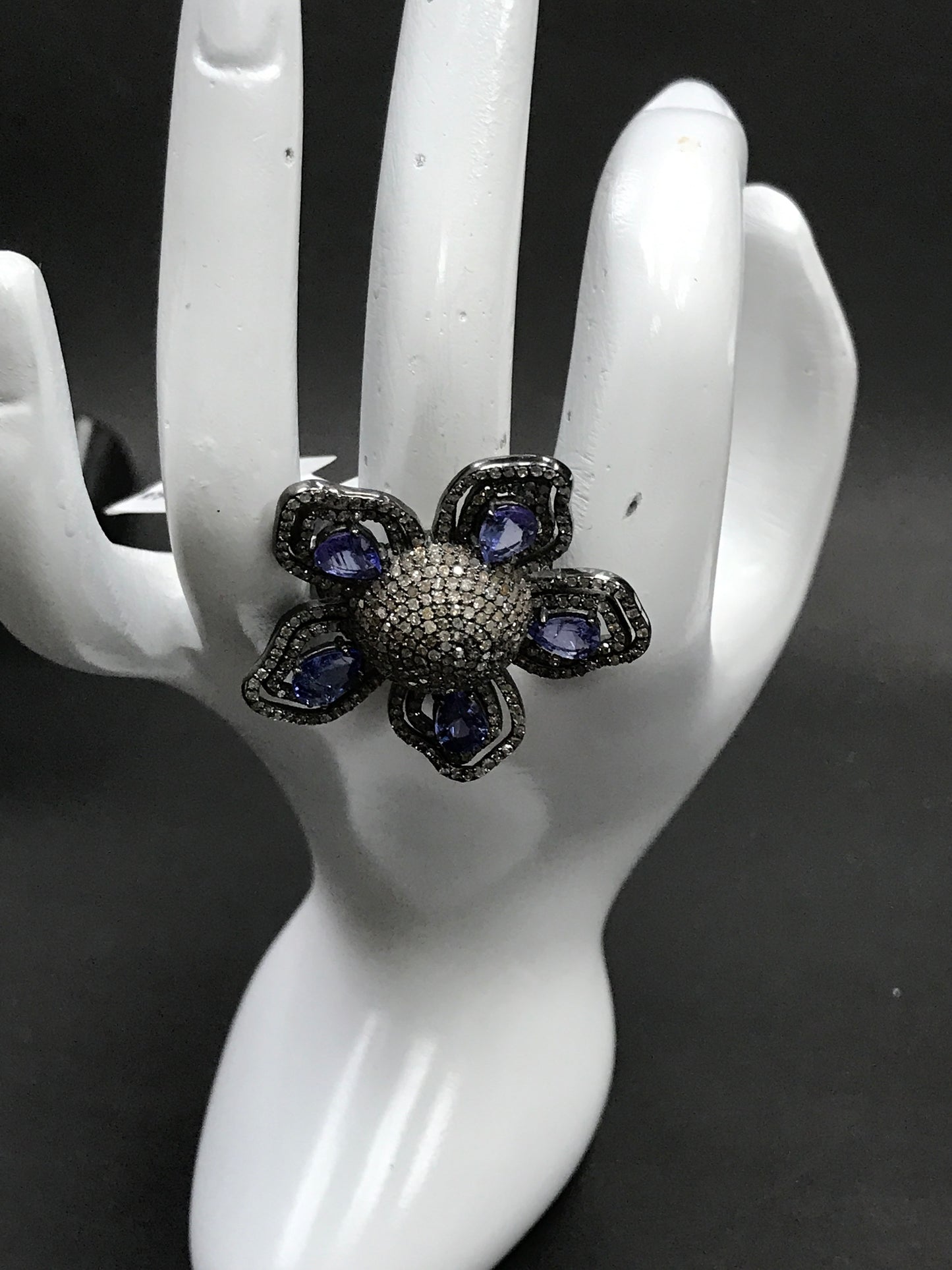 Flower Pave Diamond Ring