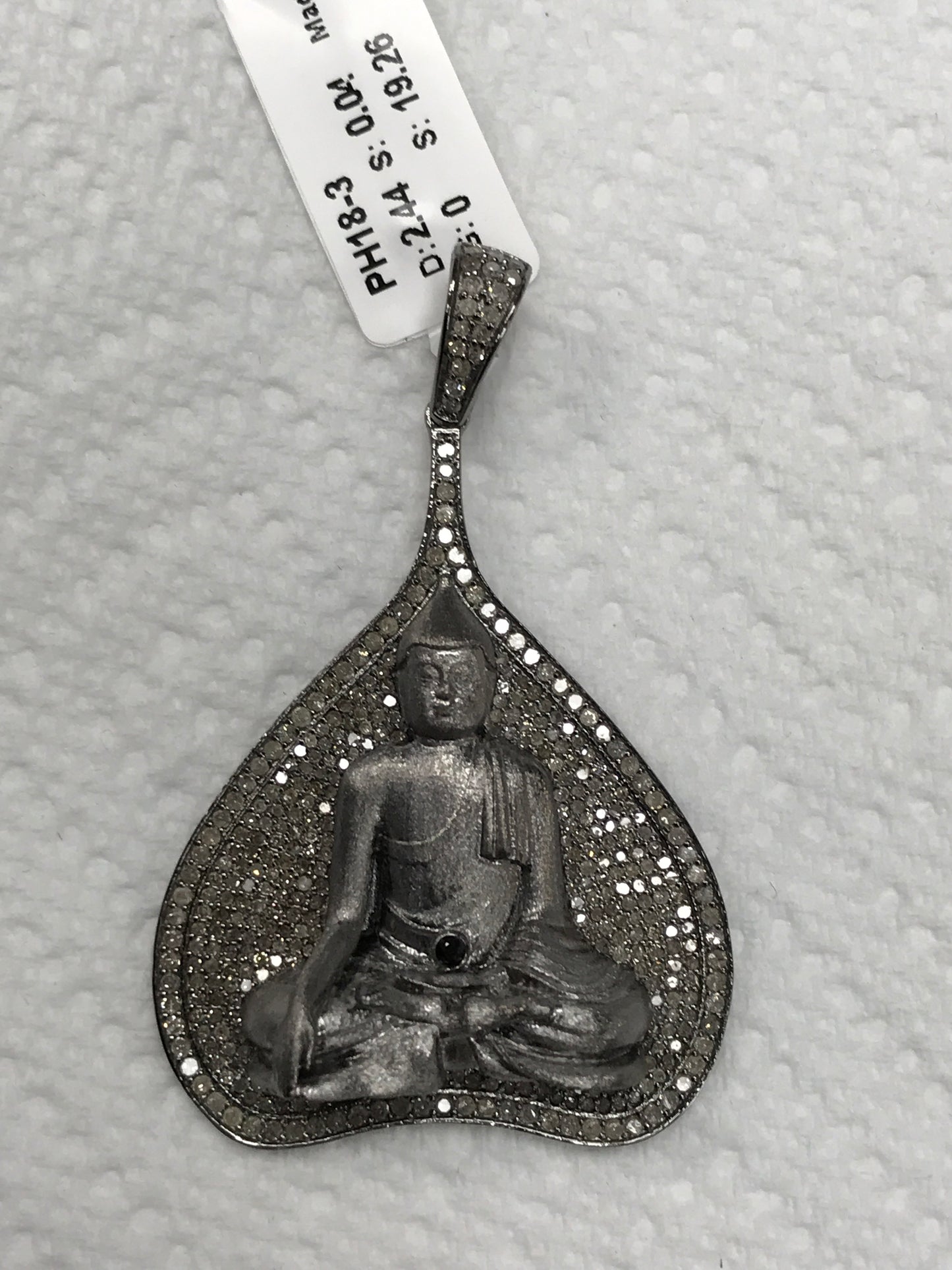 Buddha Embedded in a Triangular Shape Diamond Pendants & Charms