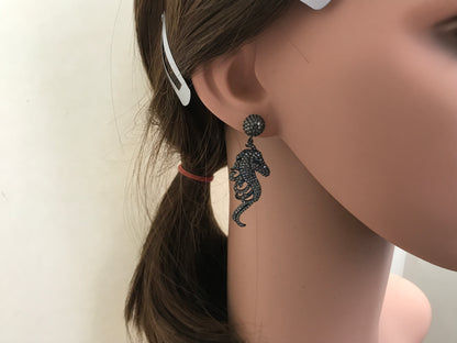 Flying Horse Head Diamond Earring