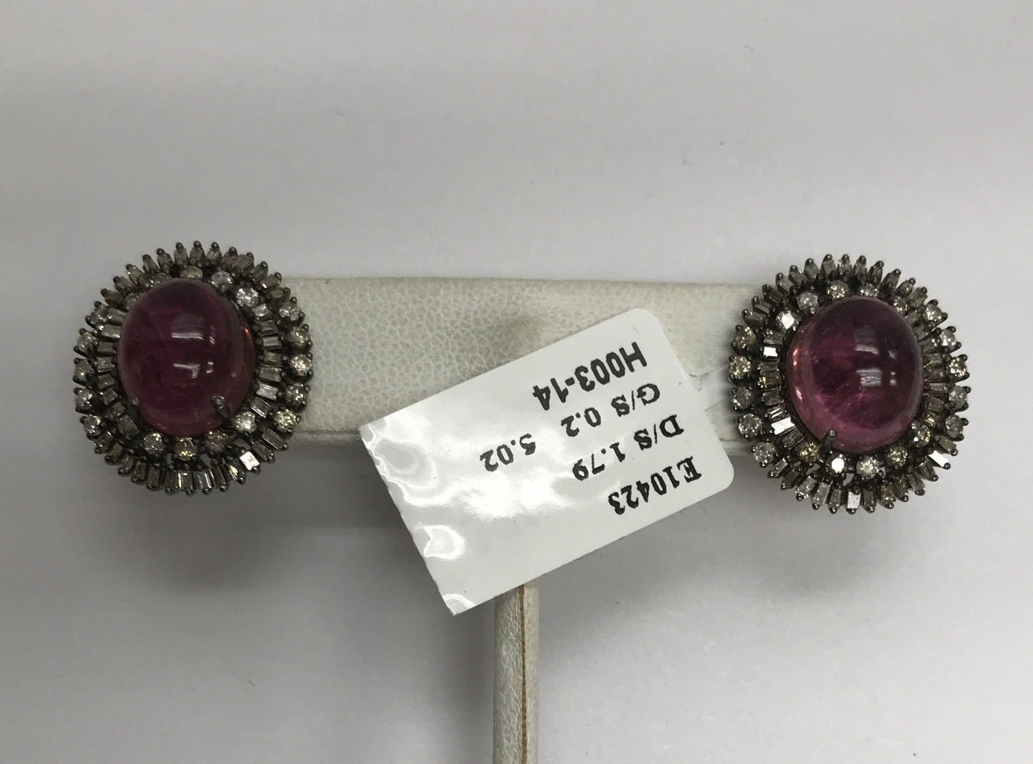 Pink Tourmaline Diamond Earring Studs