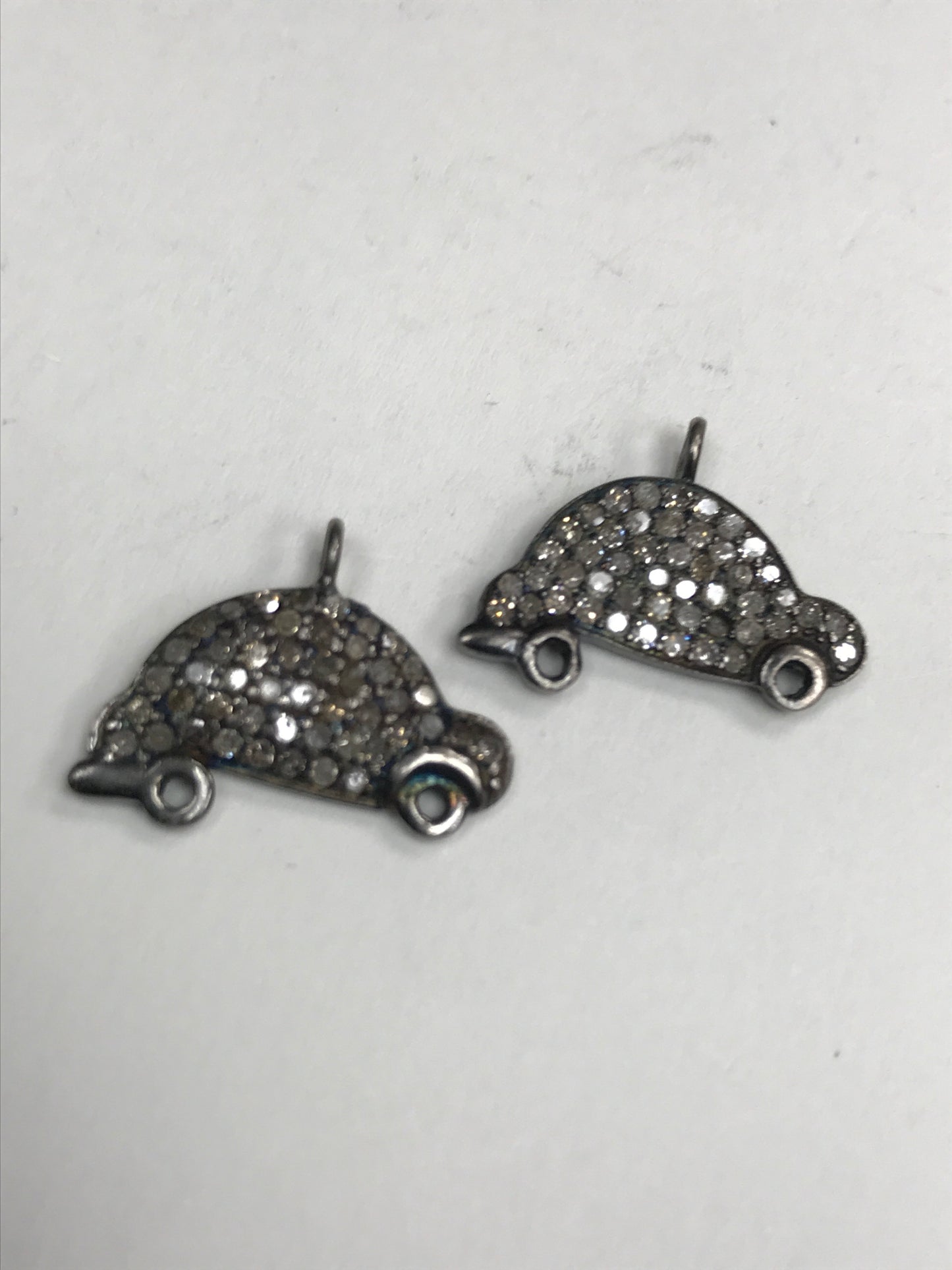 Car Shape Pave Diamond Charm