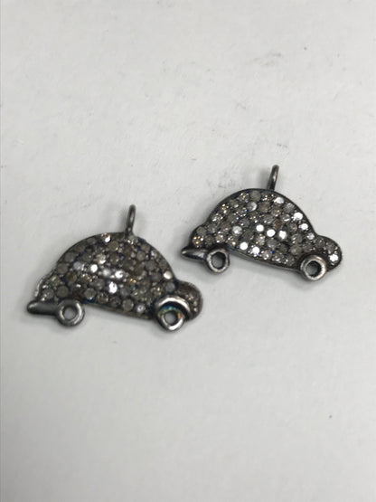 Car Shape Pave Diamond Charm
