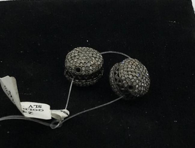Round Pave Diamond Beads