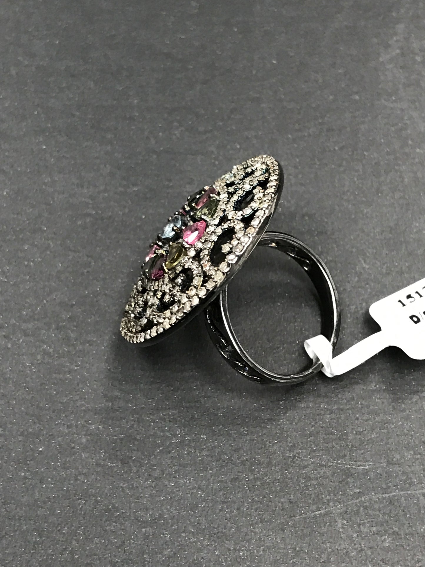 DIAMOND AND MULTI TOURMALINE RINGS