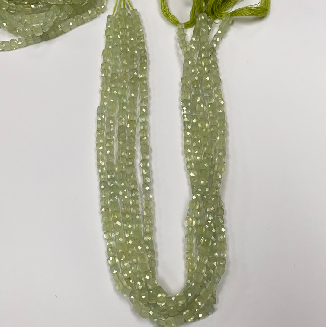 Prehnite Beads Facetted Square,Facetted Box