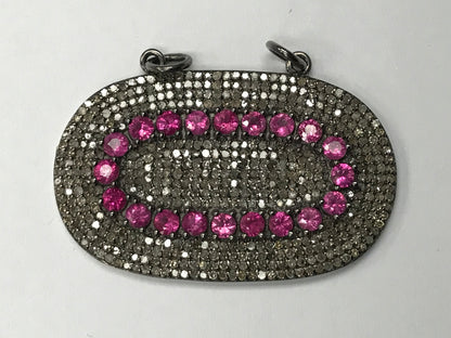 Oval Shape Diamond Charm