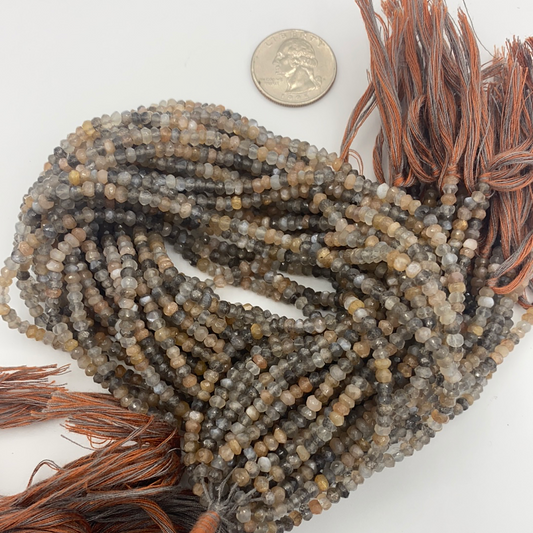 Moonstone, Golden Shine Moonstone Beads Facetted 3-4mm