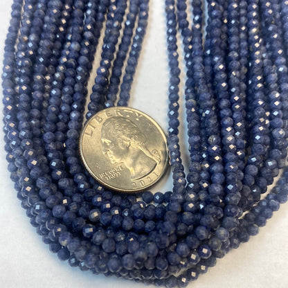 Sapphire, Blue Sapphire Beads Faceted Round, Round Faceted Beads,