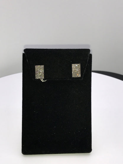 Square Shape Diamond Earring Stud