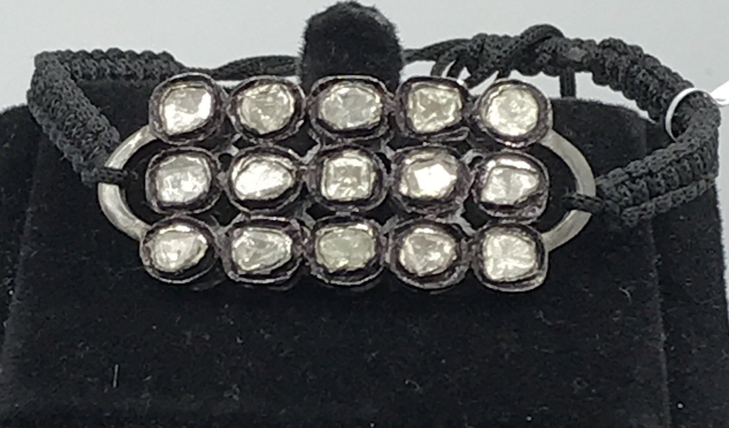Polki Diamond Macrame Bracelet