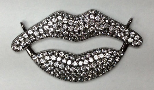 Lips White Topaz Charm