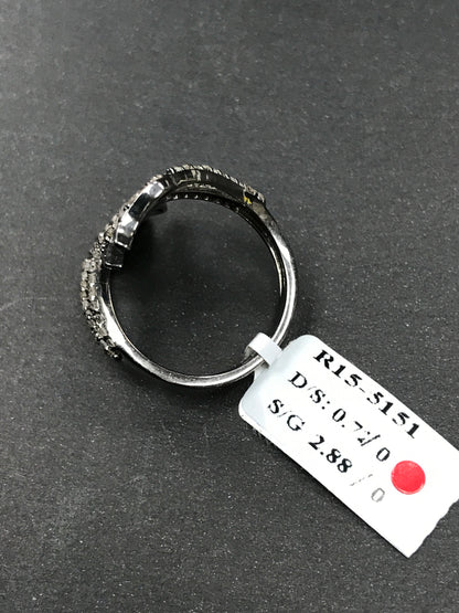 Leaf Pave Diamond Ring