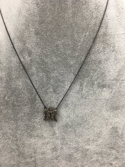 Angel Wing Pave Diamond Necklace with Silver Chain