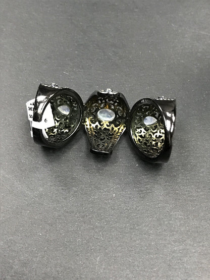 Knuckle Sterling Silver Ring Diamond And Gemstones