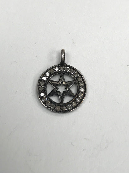 Diamond and Silver Black Rhodium Finish Ring