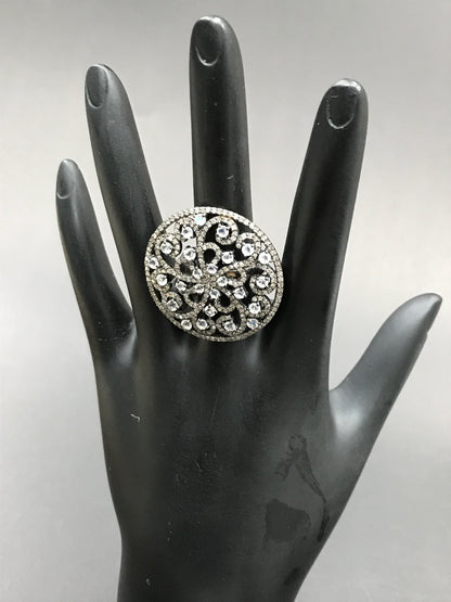 Diamond and Rainbow Moonstone Silver Rings