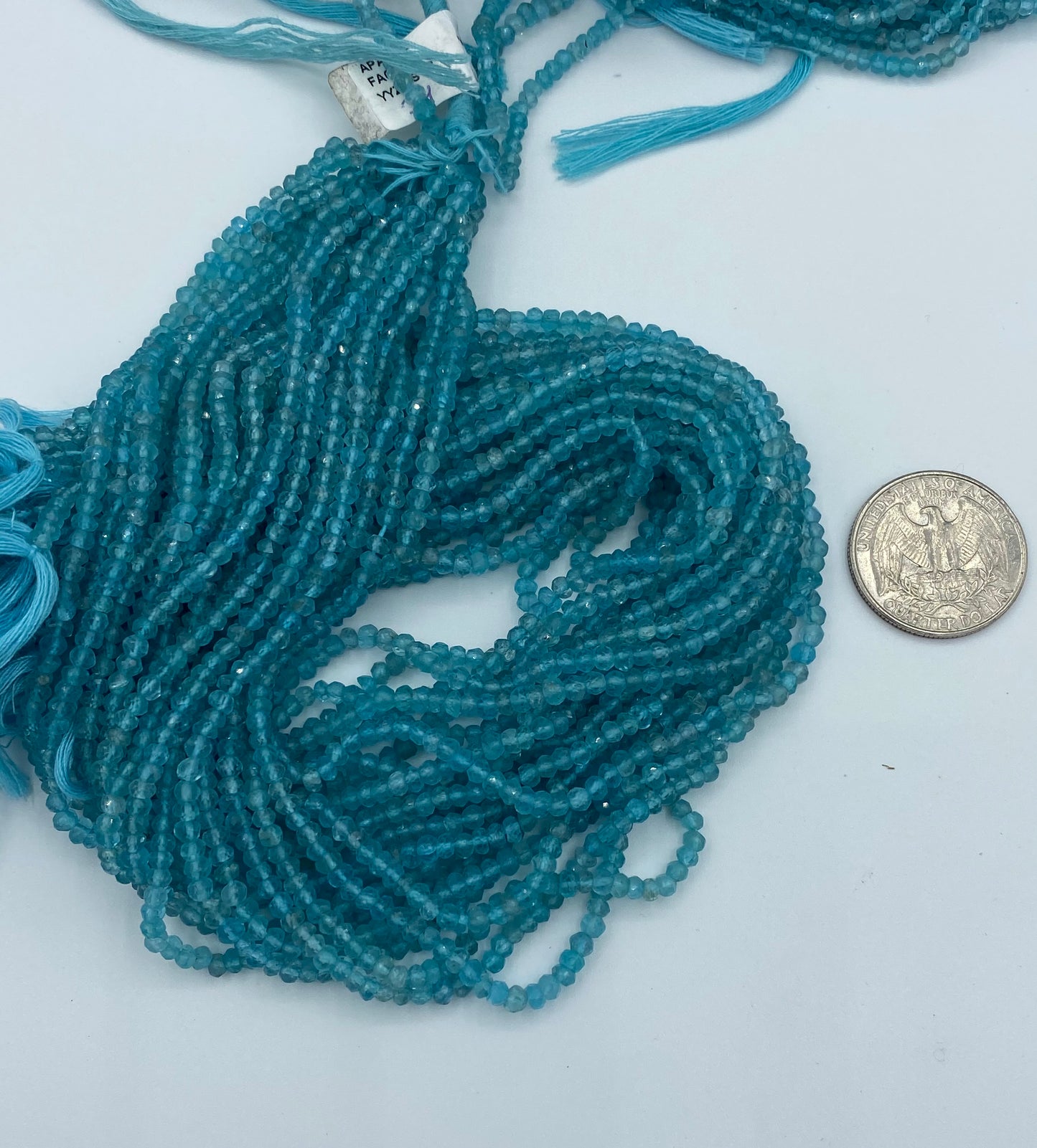 Apatite Rondelle Beads Faceted 3-4mm