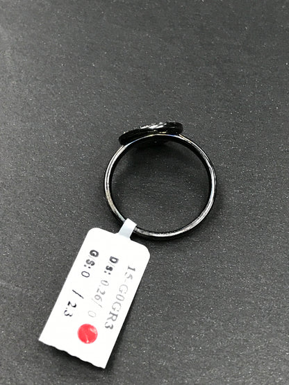 Diamond and Silver Black Rhodium Finish Ring