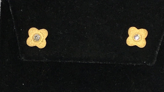 Flower Shape Diamond Earring Studs