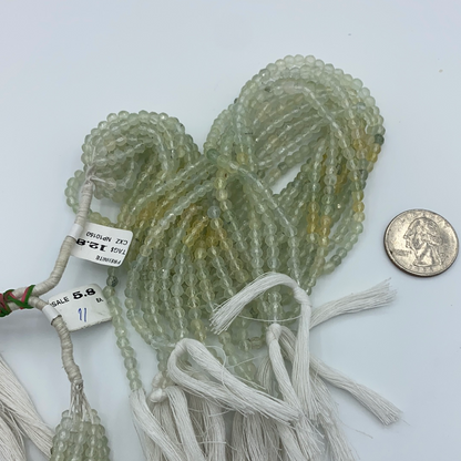 Prehnite Beads Facetted 3-4mm