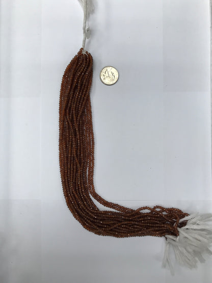 Garnet, Hessonite Roundel Beads Facetted 3-4mm