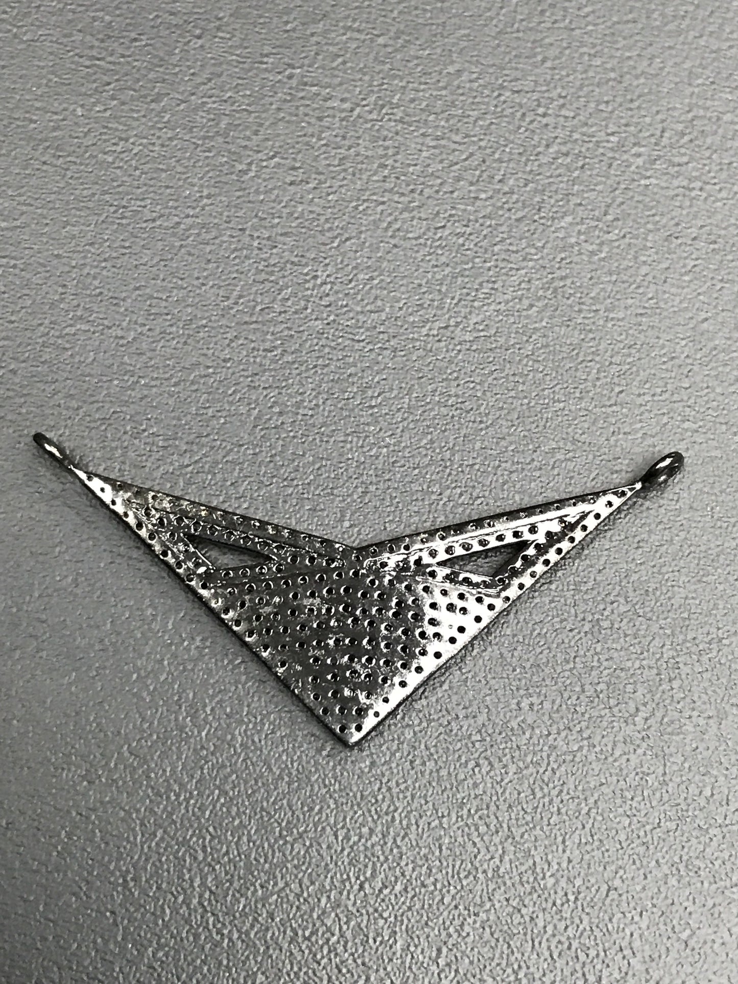 Rectangular Diamond Charm .925 Oxidized Sterling Silver Diamond Charms