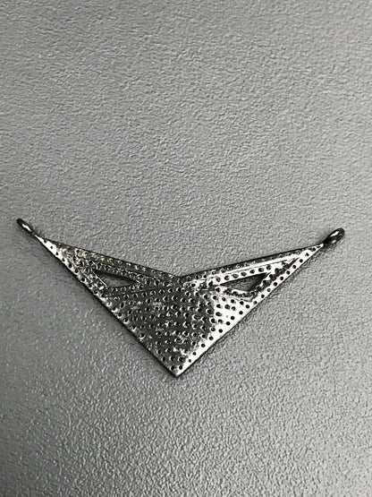 Rectangular Diamond Charm .925 Oxidized Sterling Silver Diamond Charms