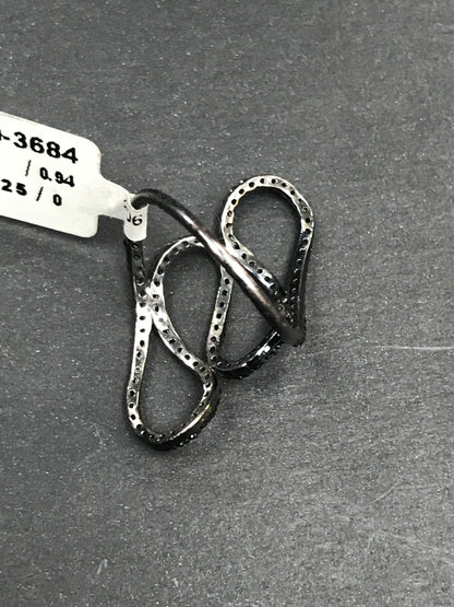Black Spinel Ring .925 Oxidized Sterling Silver Black Spinal Ring, Genuine handmade pave Black Spinal Ring Size Approx 1.16"(19x29 mm)