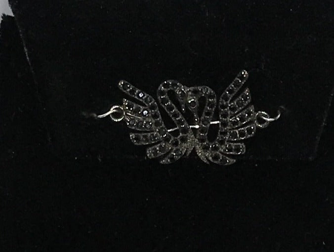 Swan Shape Black Spinel Pendant Charm