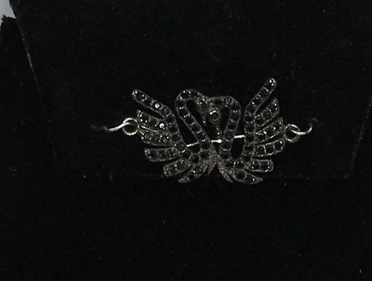 Swan Shape Black Spinel Pendant Charm