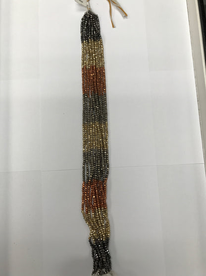Pyrite Coated Beads Facetted 3-4mm