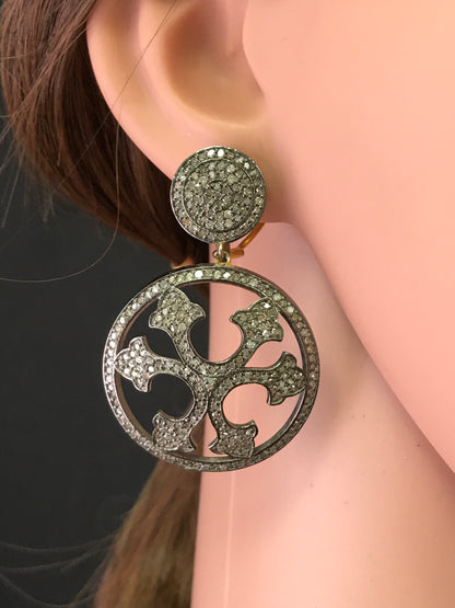 Round Art deco Diamond Earrings
