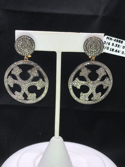Round Art deco Diamond Earrings