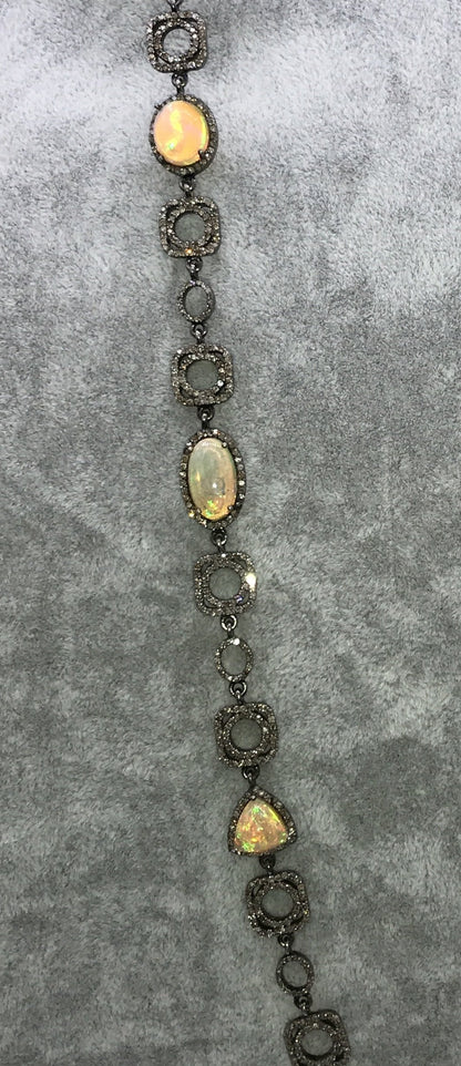 Opal and Diamond Designer Necklace