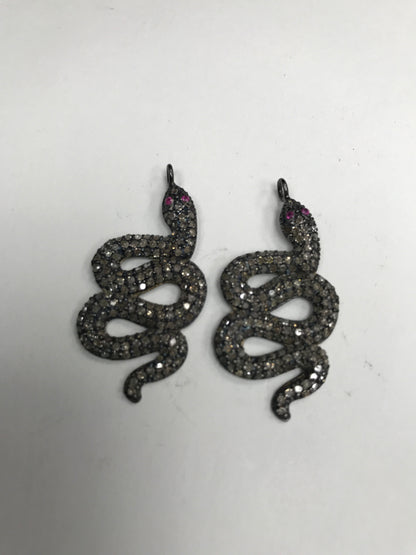 Silver and Diamond Pave Charms