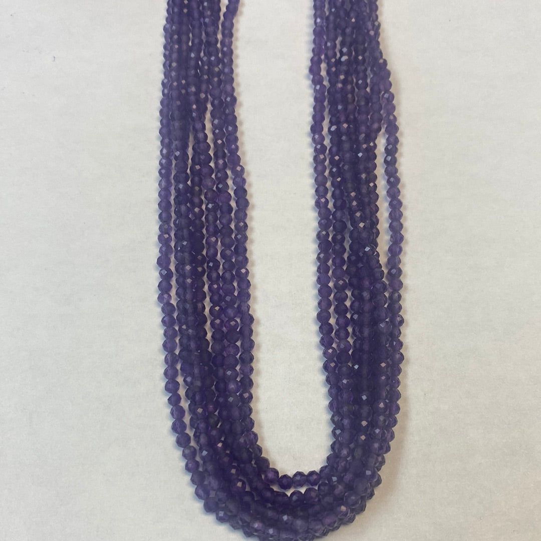 AMETHYST BEADS ROUND FACETED 3-4MM