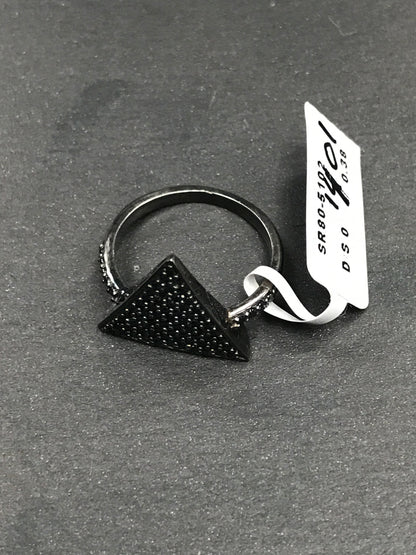 Triangle Black Spinel Ring