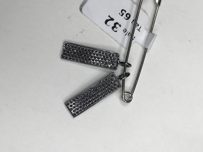 Rectangle Diamond Charms .925 Oxidized Sterling Silver Diamond Charms, Genuine handmade pave diamond Charm Size Approx 0.72"(6 x 18 mm)
