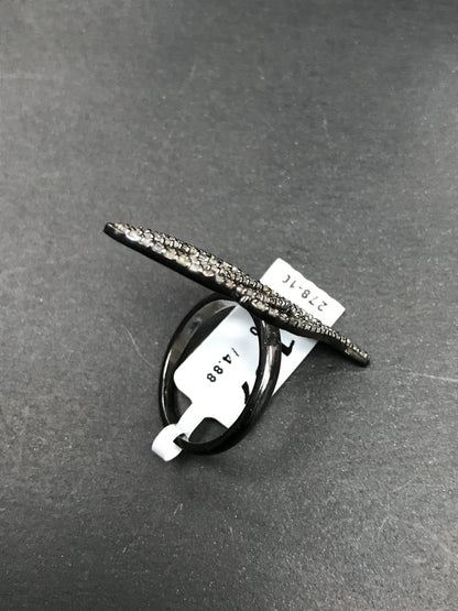 Diamond and Silver Black rhodium Finish Rings