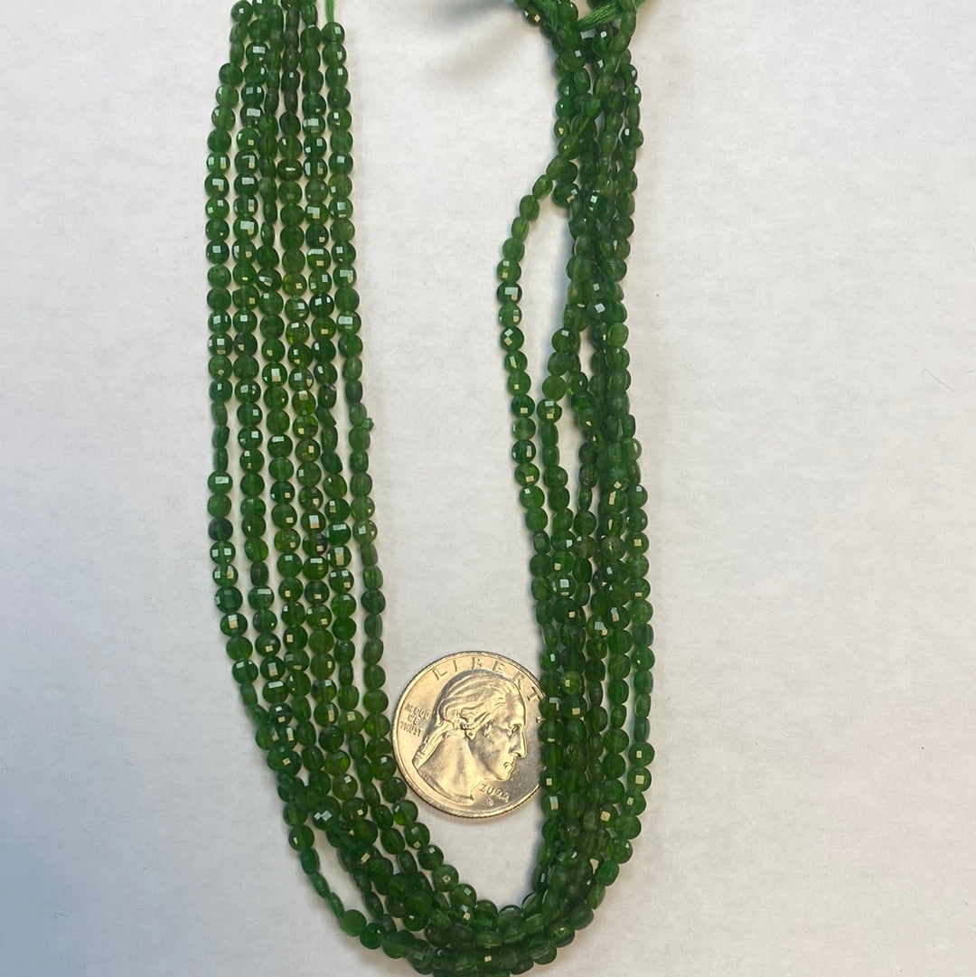 Tourmaline, Green Tourmaline Natural Coin Facetted, Coin Facetted, Beads