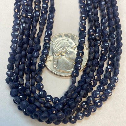 Sapphire, Blue Sapphire Natural Coin Facetted