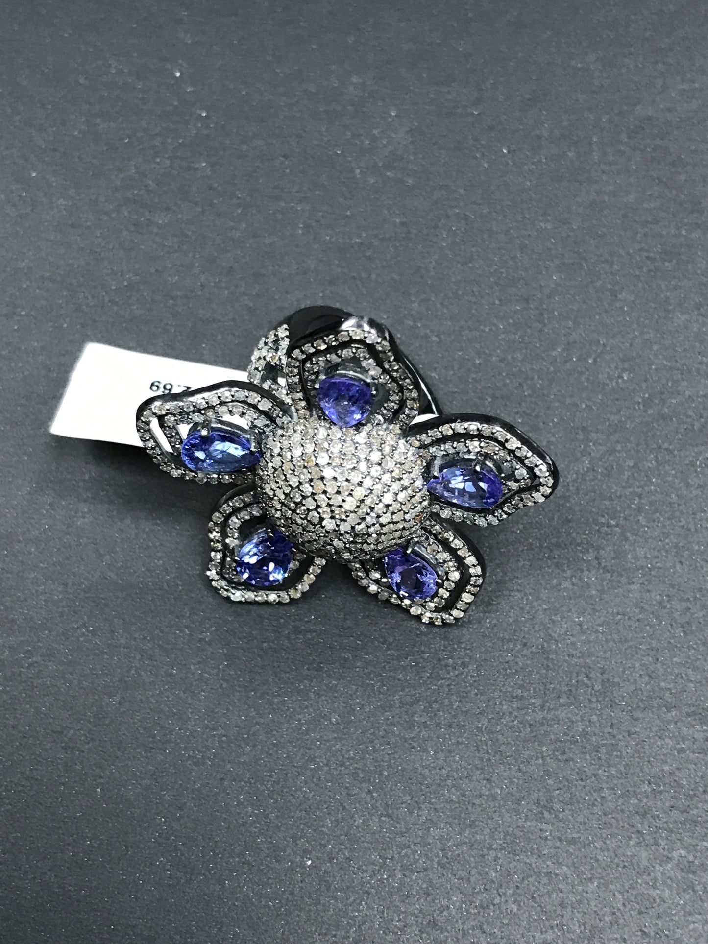 Flower Pave Diamond Ring