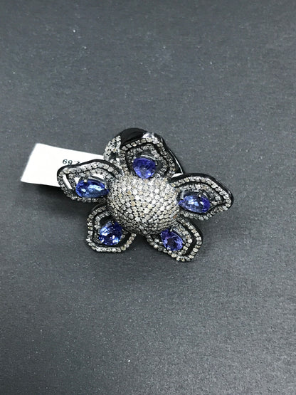 Flower Pave Diamond Ring