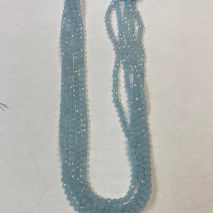 AQUMARINE BEADS ROUND FACETED 3-4MM