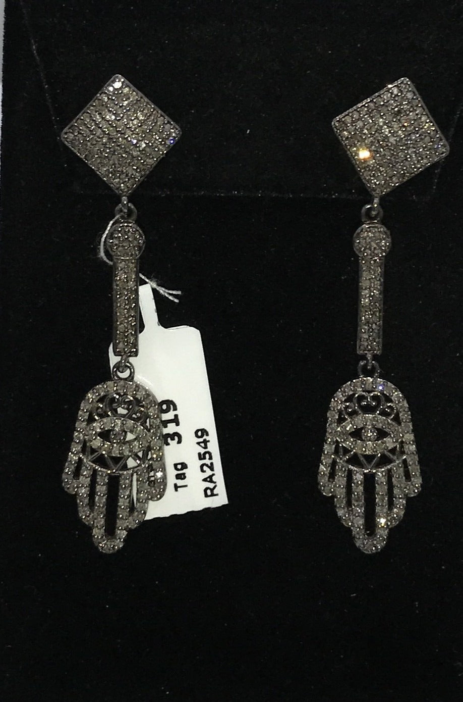Hamsa Hand Diamond Earring