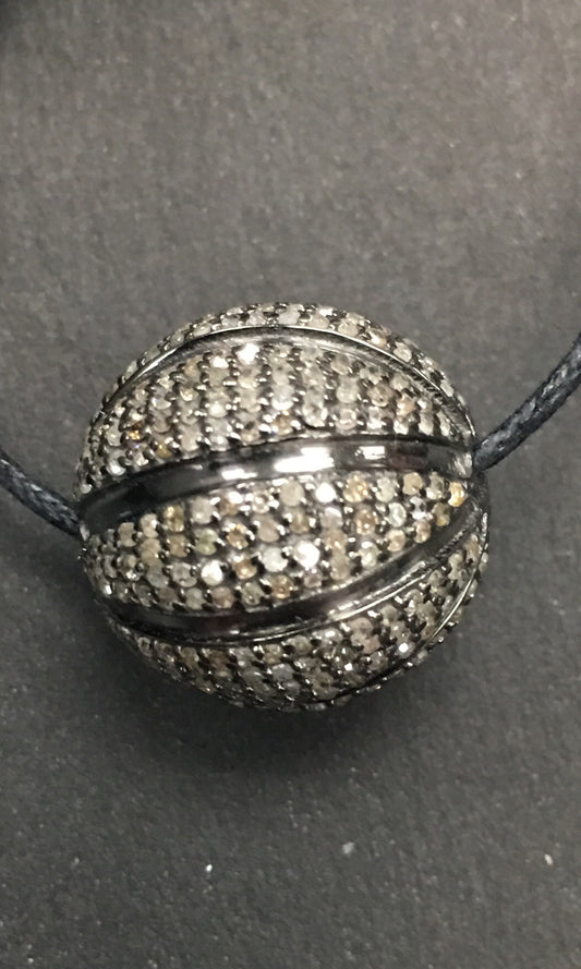 Round Melon Shape Pave Diamond Beads