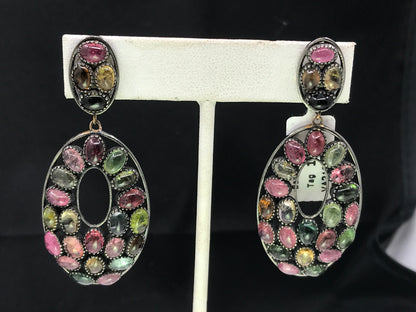 Oval Shape SterlingSilver Gemstone Earrings